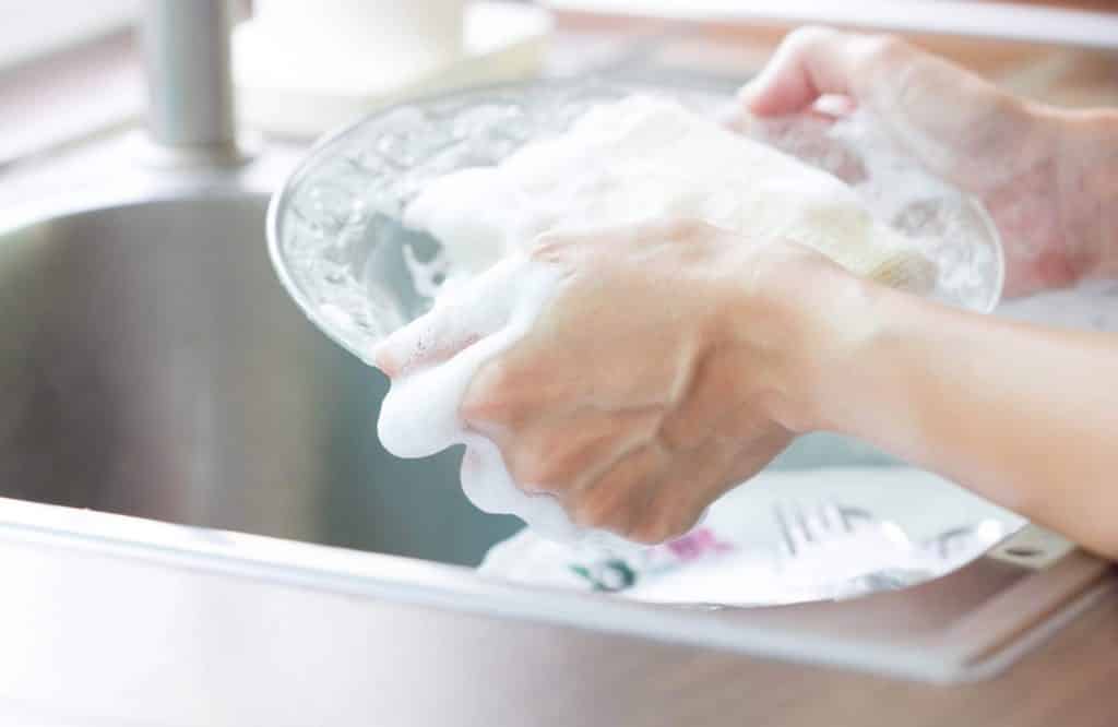 Klok afwas voorkomt droge handen